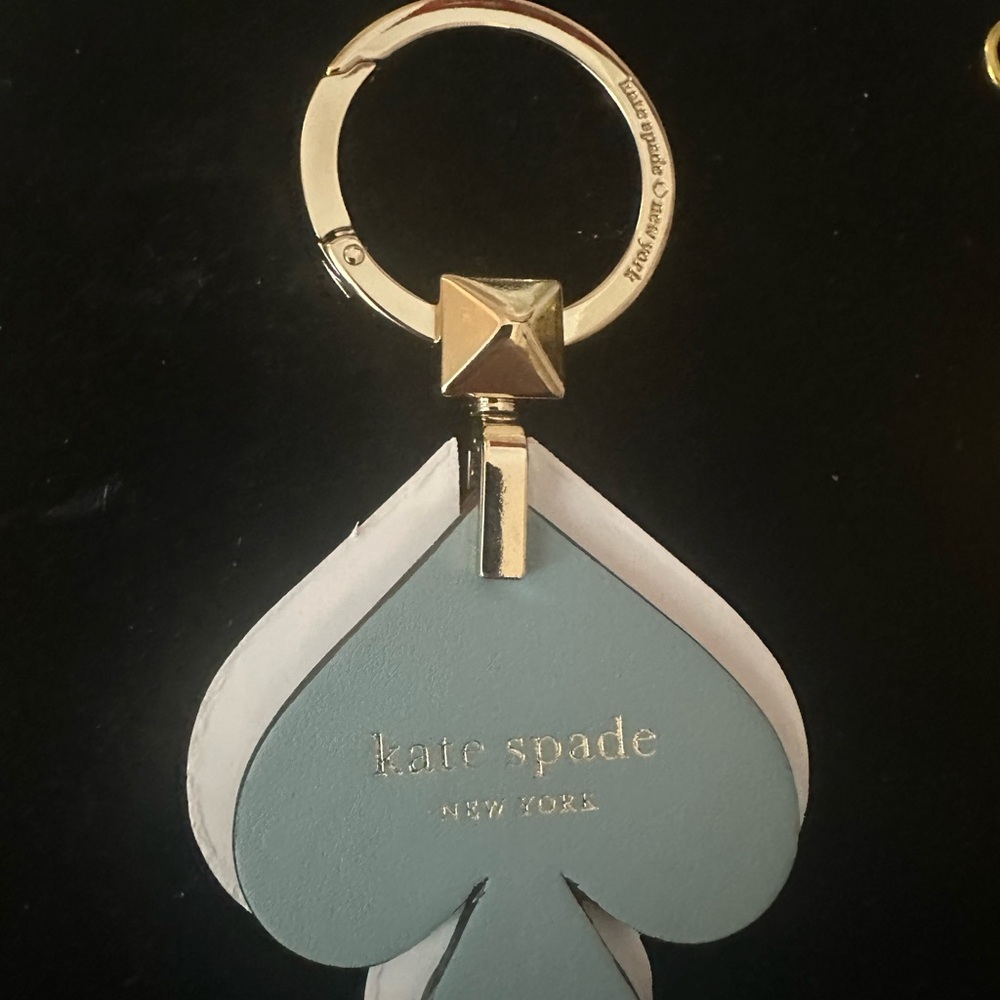Kate Spade Heart Keychain & Bag Charm New W/ Gold, Burgundy & Blue Charms - Picture 9 of 13